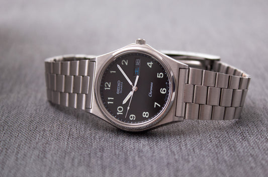 1980 Seiko Chronos Inky Black Arabic Dial Men's Wrist-Watch