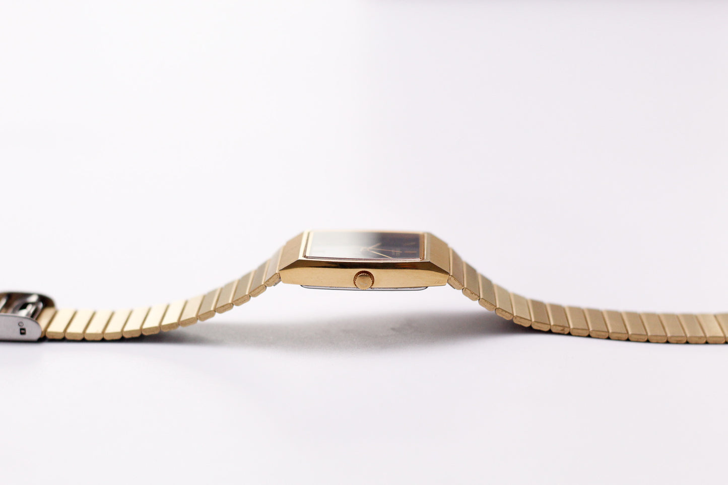 1988 Seiko Quartz Inky Black Dial Tank Men's Wrist-Watch