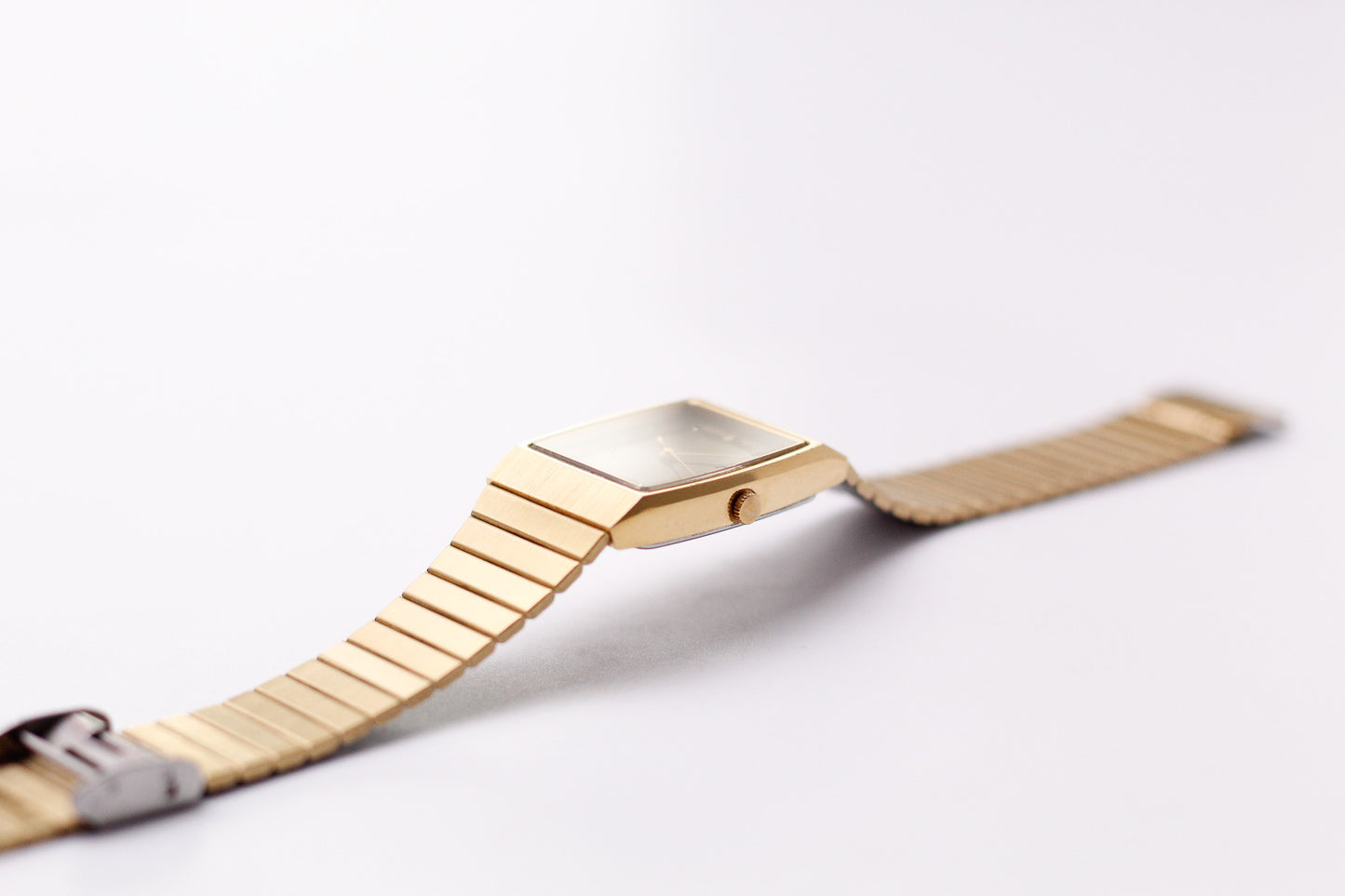 1988 Seiko Quartz Inky Black Dial Tank Men's Wrist-Watch