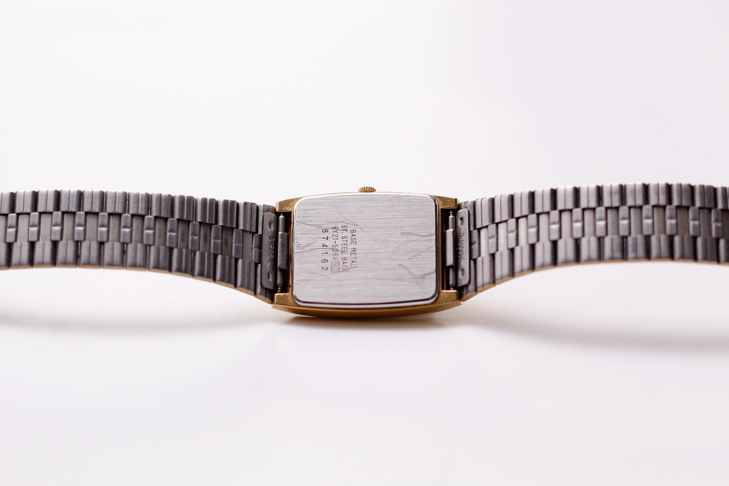 1988 Seiko Quartz Inky Black Dial Tank Men's Wrist-Watch