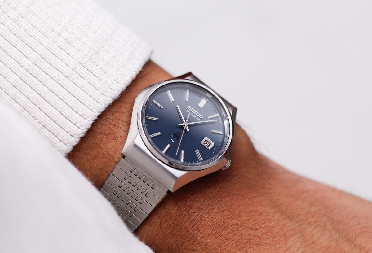 1975 Seiko Quartz Glacier Blue Dial Men's Wrist-Watch