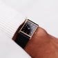 [New Old Stock] 2001 Pulsar Quartz Tank Inky Black Dial Men's Wrist-Watch W/Box