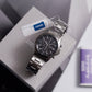 [Mint] 2000s Seiko Black-Sunburst Chronograph Men's Watch W/Box & Japanese Papers