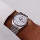 1979 Seiko SQ Straight Grain Silver Dial Men's Wrist-Watch