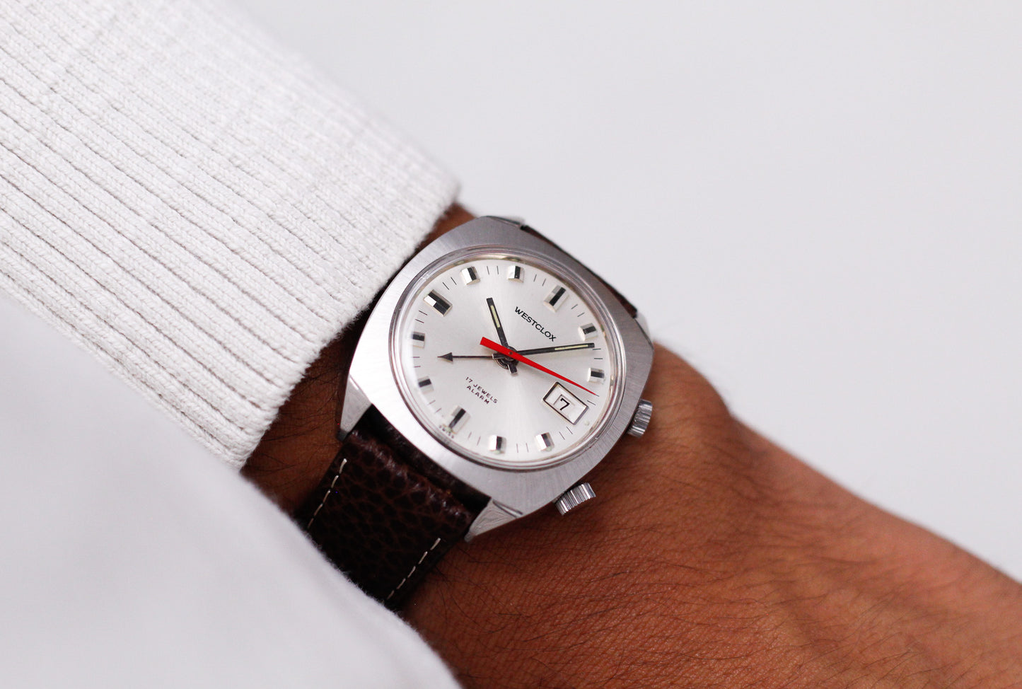 [Near Mint] 1960s Westclox Mechanical Alarm-Date Men's Wrist-Watch
