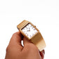 1985 Seiko Quartz White Roman Dial Golden Tank Men's Wrist-Watch W/Box