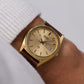 1980 Seiko Quartz 'Baby Day-Date' Golden Sunburst Dial Men's Wrist-Watch