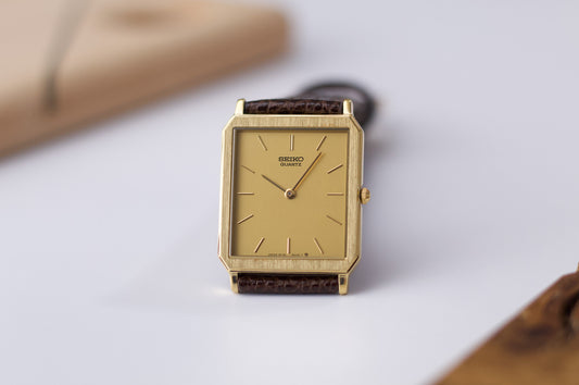 [Near Mint] 1996 Seiko Quartz Golden Tank Men's Wrist-Watch