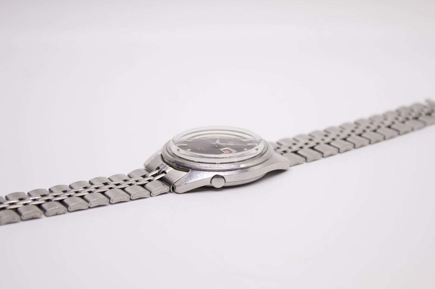 [Serviced] 1968 Seiko 5 Automatic Charcoal Sunburst Dial Men's Wrist-Watch