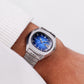 1977 Seiko Automatic Marine Blue Straight Grain Dial Men's Wrist-Watch W/Box & Papers