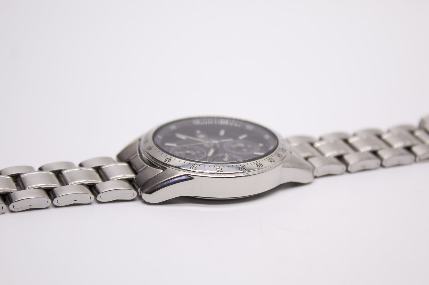 2000s Seiko Quartz Black-Sunburst Chronograph Men's Watch
