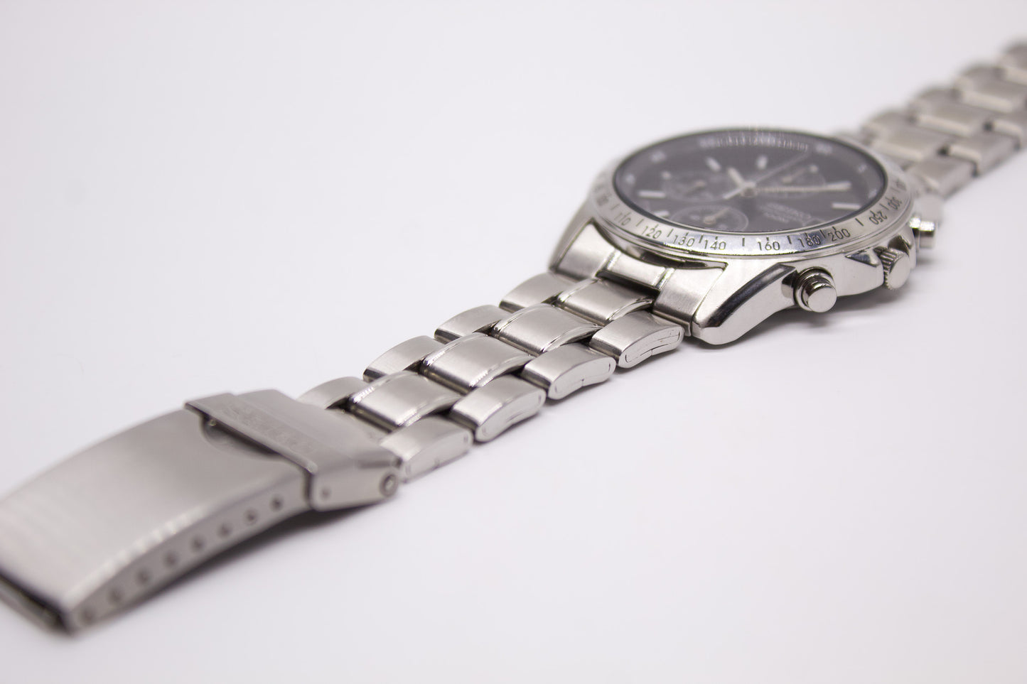 2000s Seiko Quartz Black-Sunburst Chronograph Men's Watch