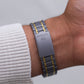 [Near Mint] 1986 Seiko SQ Two Tone Gray Dial Sand Blasted Case Men's Wrist-Watch