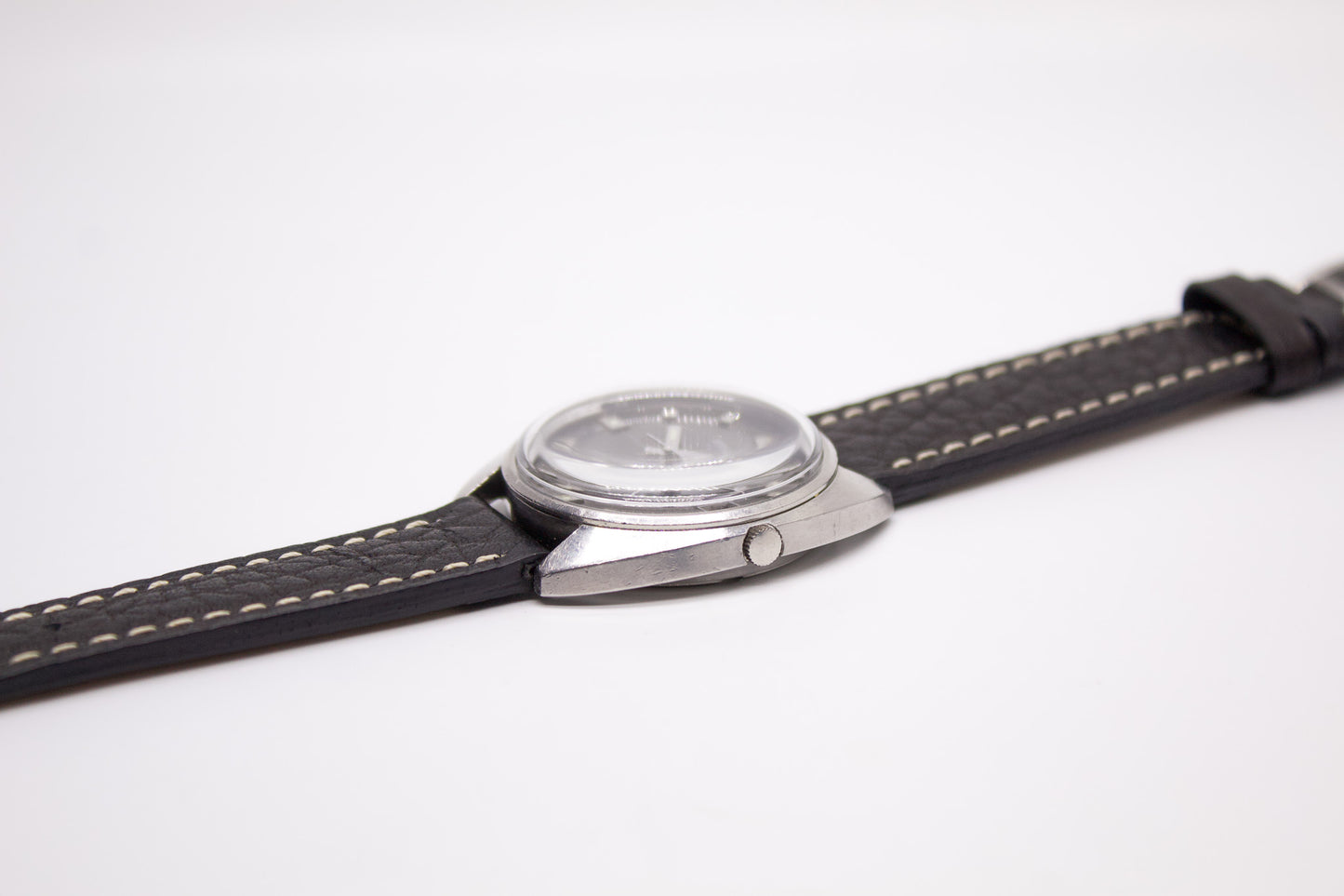 [Serviced] 1970 Seiko Automatic Charcoal Cross-Hair Sunburst Dial Men's Wrist-Watch