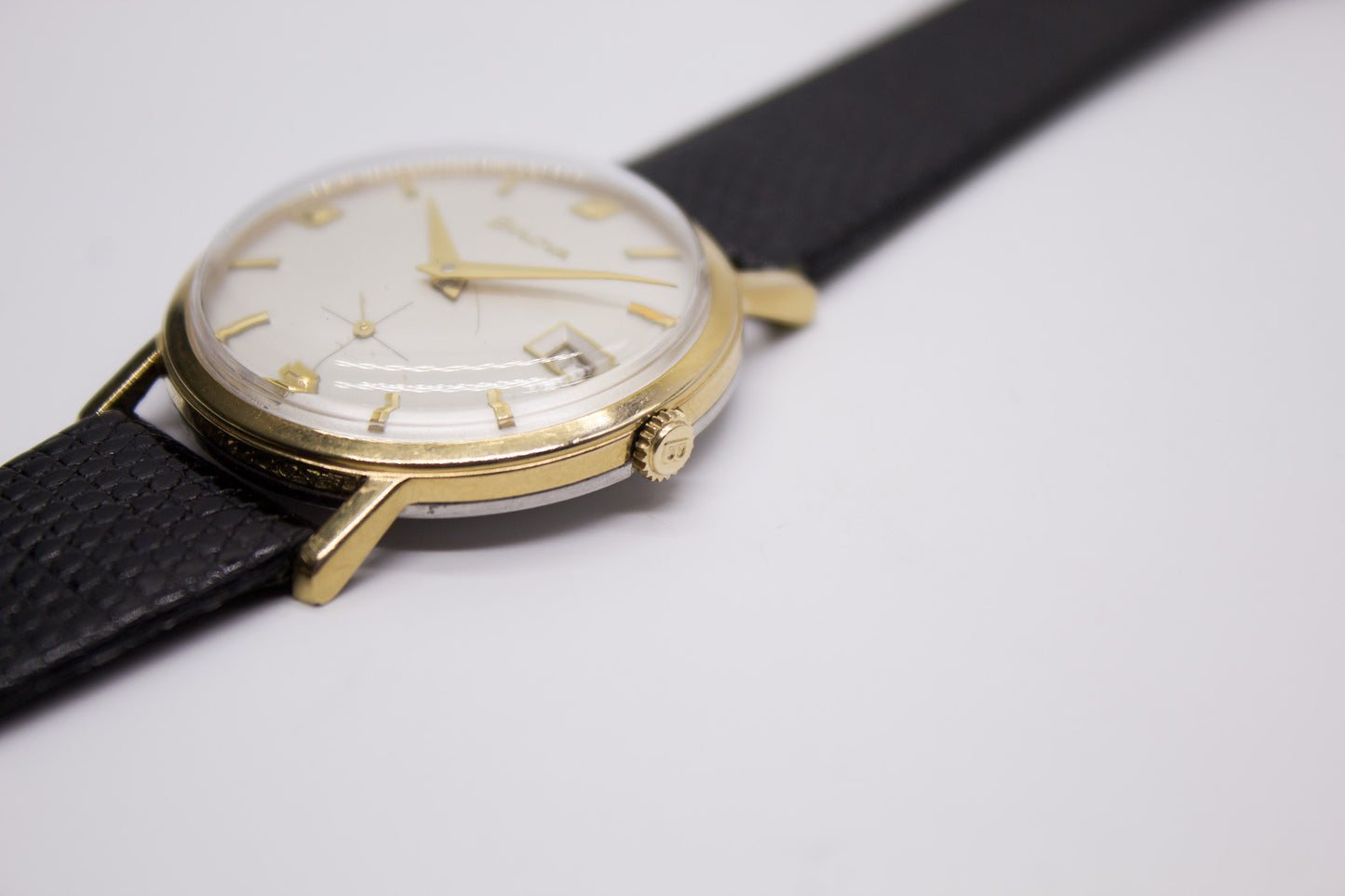 [Serviced] 1958 Bulova Mechanical 'Baby Calatrava' Cream White Dial Men's Wrist-Watch