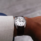 1981 Seiko 5 Automatic 'Baby Oyster Perpetual' Silver Sunburst Dial Men's Wrist-Watch