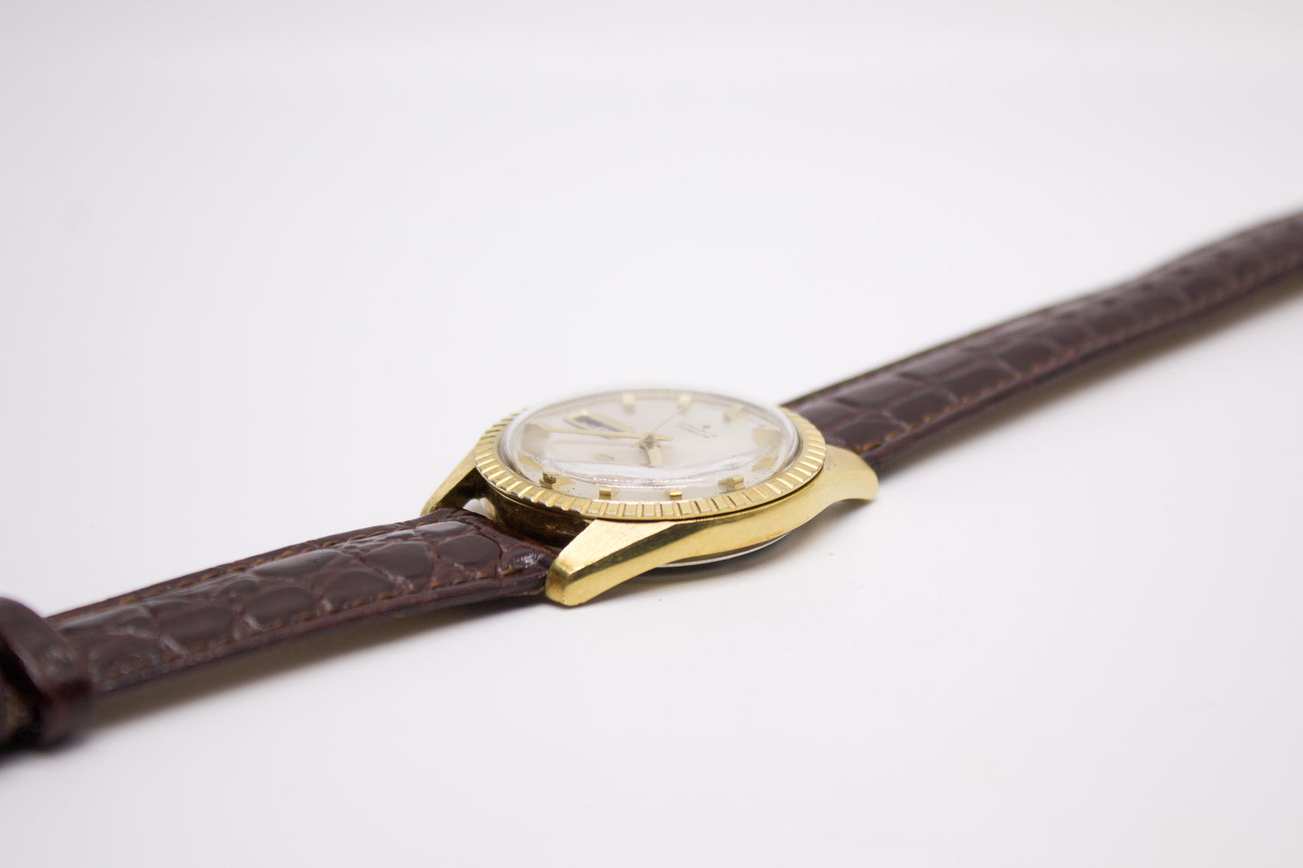1969 Seiko 5 Automatic Silver Sunburst Dial Fluted Men's Wrist-Watch