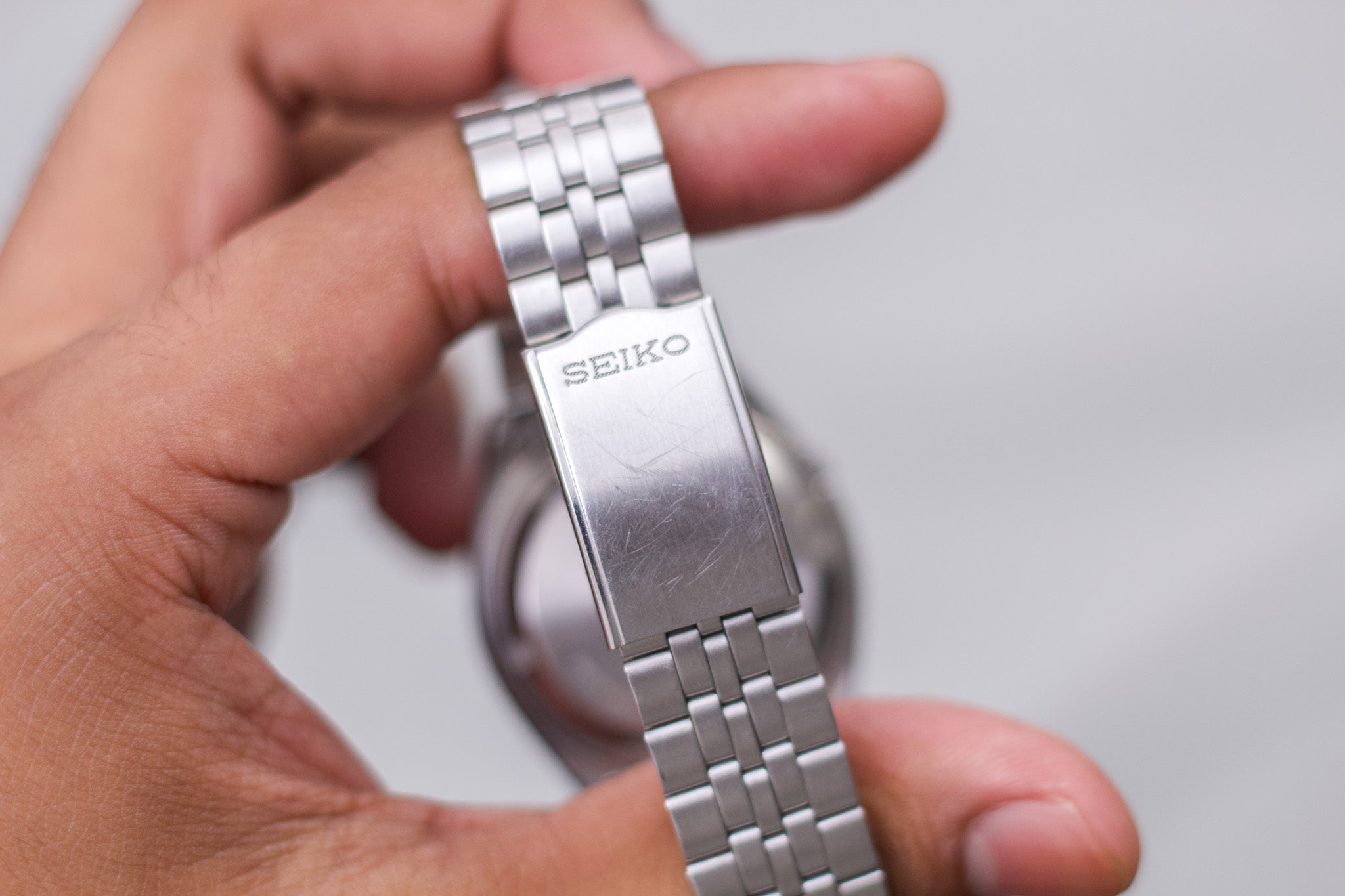 Reserved] 1995 Seiko 5 Blue Linear Dial Men's Wrist-Watch