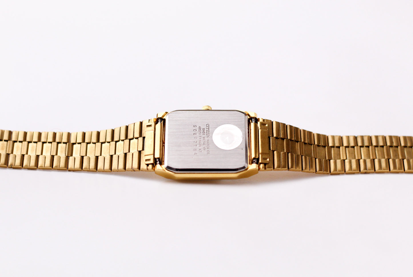 1989 Citizen Quartz I Black Dial Golden Tank Men's Wrist-Watch