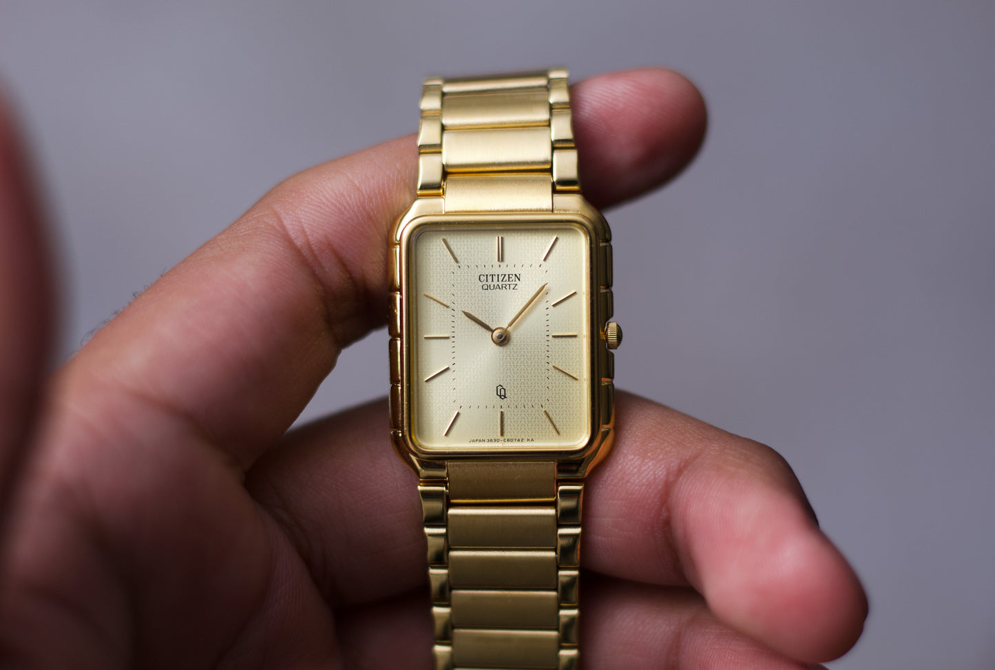 [Mint] 1990s Citizen Gold Toned Tank Men's Wrist-Watch