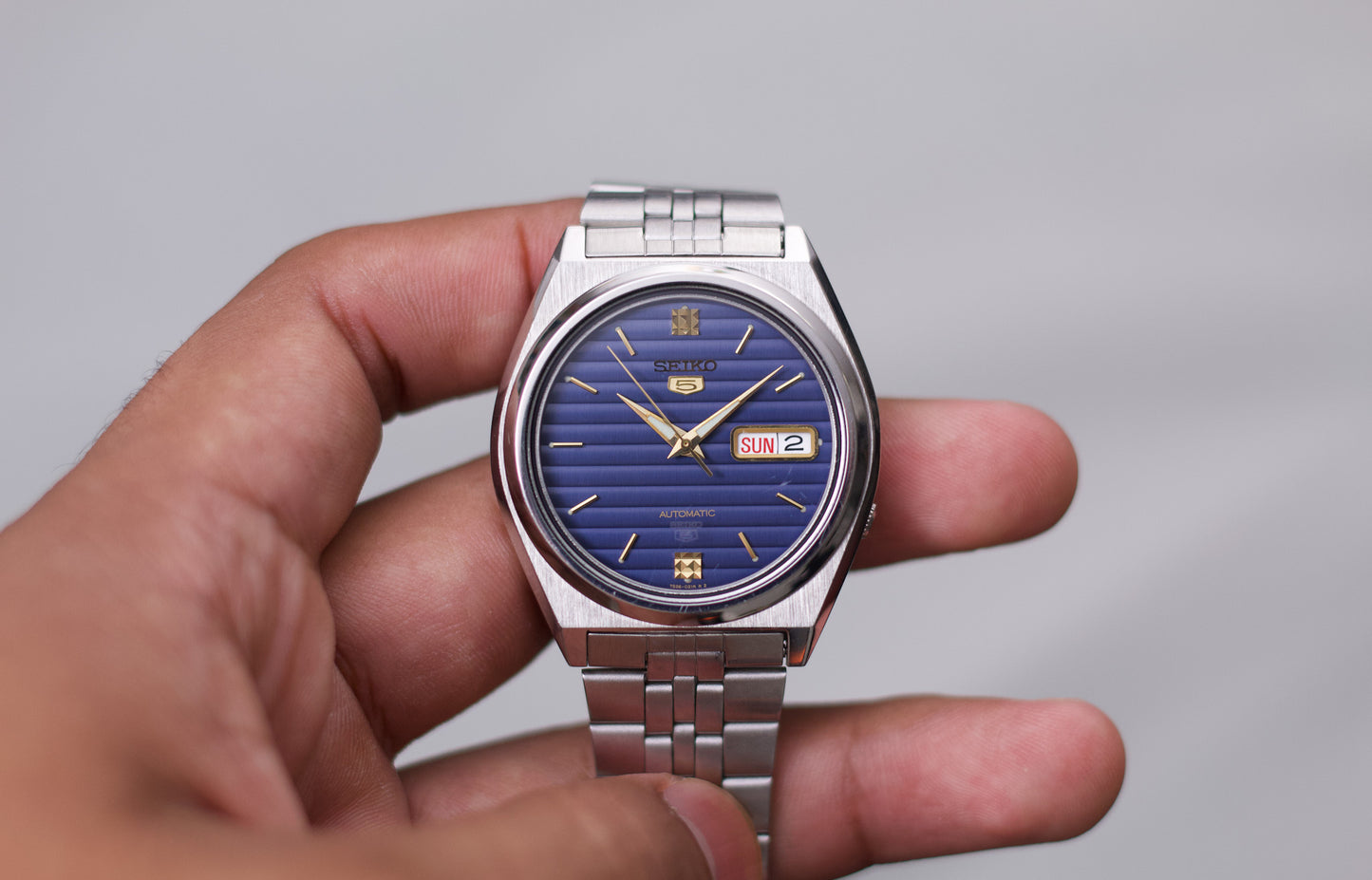 [Reserved] 1995 Seiko 5 Blue Linear Dial Men's Wrist-Watch