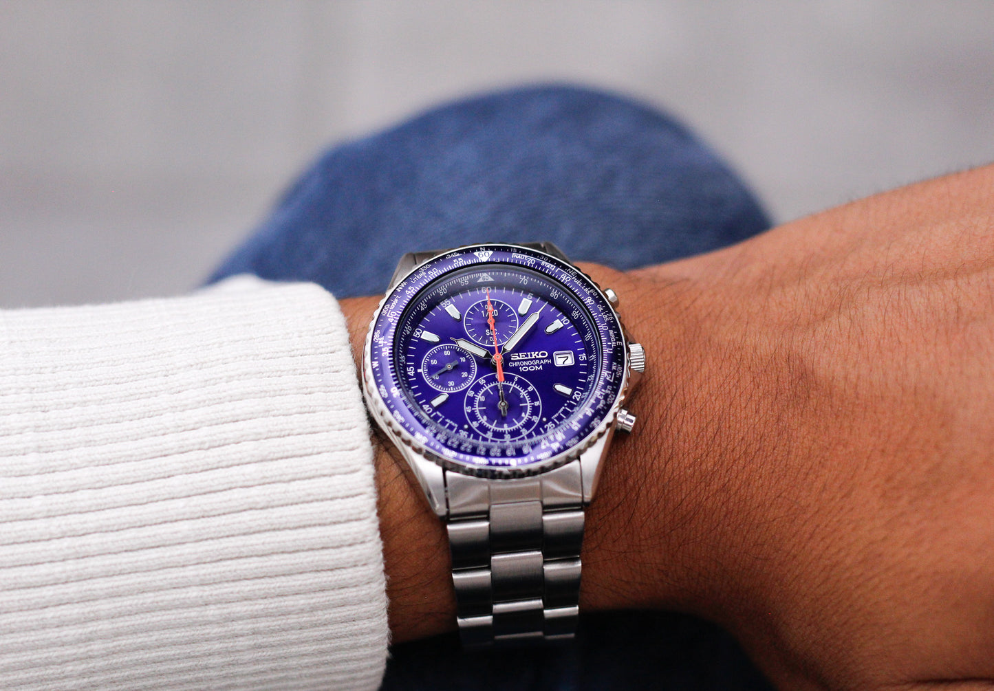 2008 Seiko 'Baby Flightmaster' Chronograph Men's Wrist-Watch
