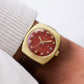 [Serviced] 1970s Wittnauer Automatic Light Red Dial Men's Wrist-Watch