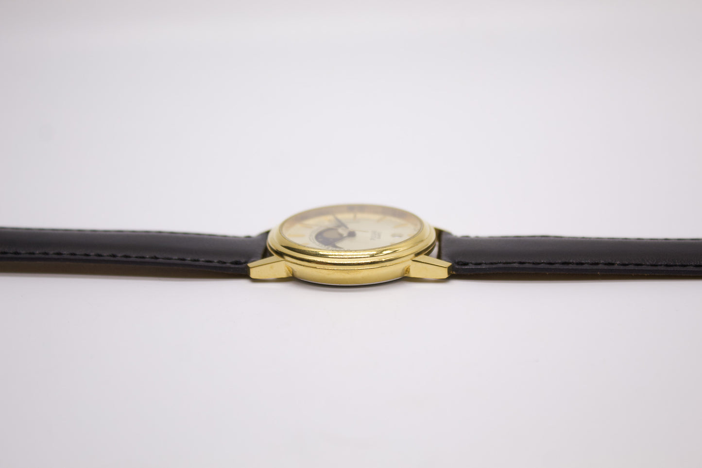 1991 Pulsar Quartz Moonphase Golden Dial Men's Wrist-Watch