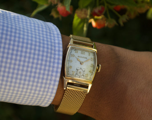 Vintage 1950's 10K Gold Filled Bulova Art Deco Style