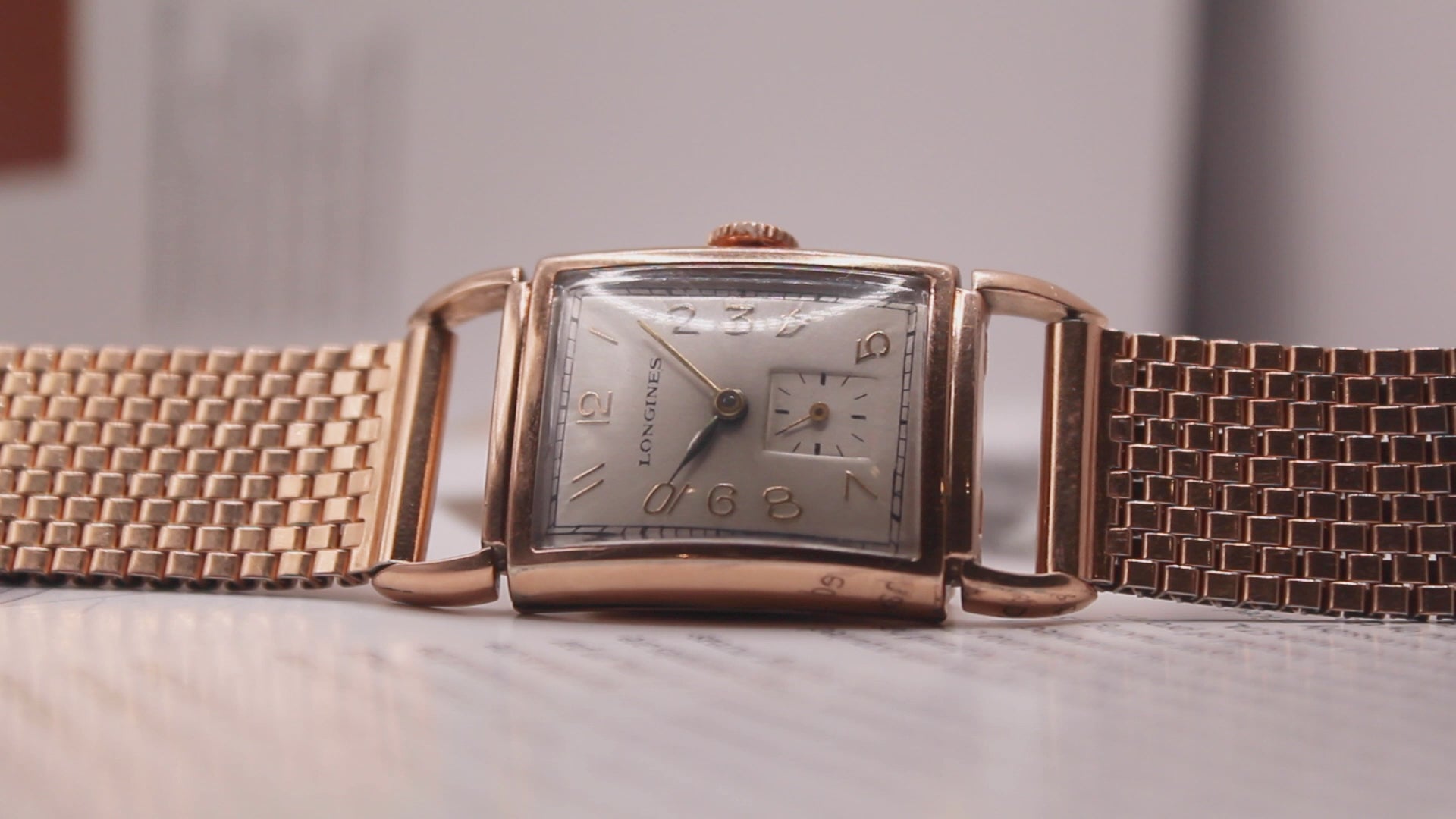 1941 10K Rose Gold Art Deco Longines Men s Wrist Watch Mecalco Co