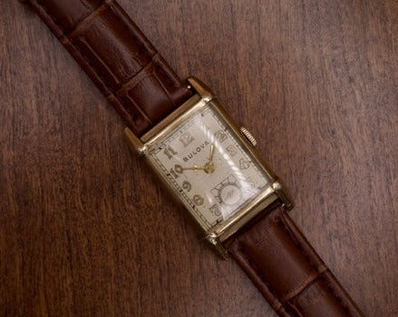 Vintage 1940's Bulova Tank Style 10K Filled Case