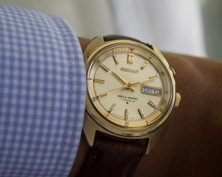 Vintage 1975 Gold-toned Seiko Bell-Matic