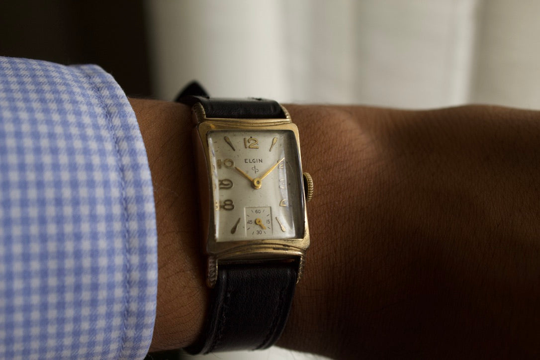 Vintage 1950s Elgin Tank Style Men's watch