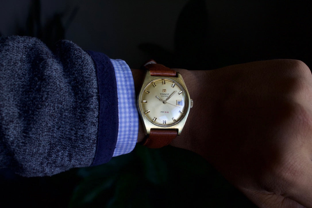 Vintage 1970s Tissot PR516 Mechanical Men's Wrist-Watch