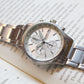 1990s Seiko Chronograph Silver Sunburst Men's Wrist-Watch