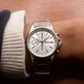 1990s Seiko Chronograph Silver Sunburst Men's Wrist-Watch