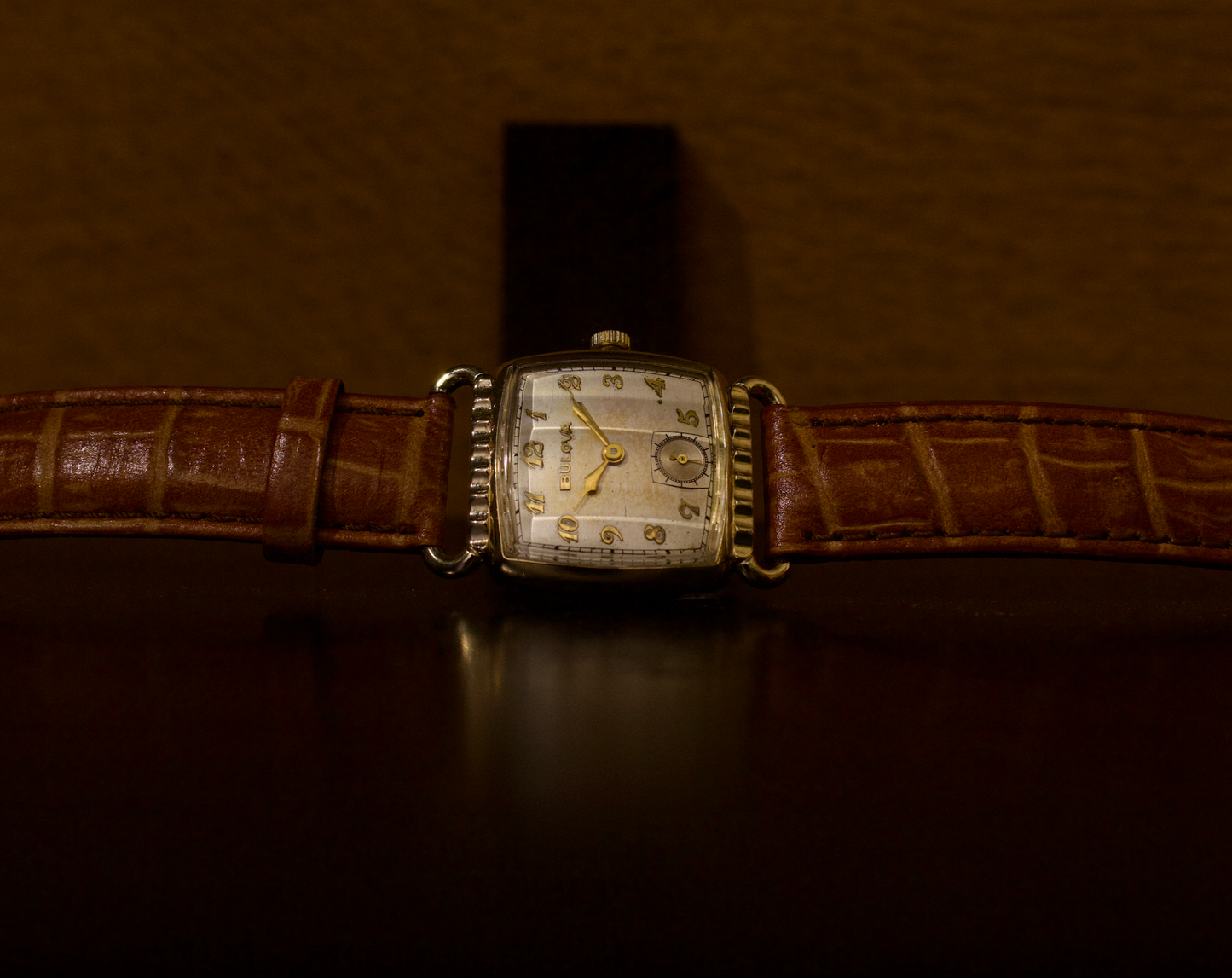 Vintage 1953 Gold Toned Bulova Square Style