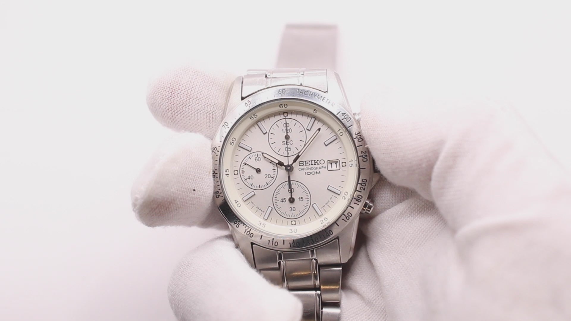 1990s Seiko 100 Meter Water-Resistant Chronograph Men's Wrist